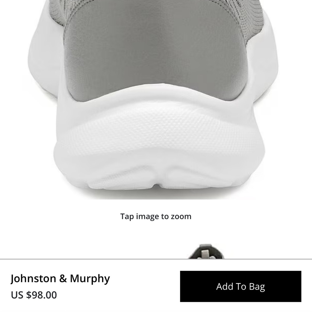 Johnston & Murphy Gray Knit Slip-On Sneaker with White Sole
